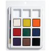 Prang X80900 Tempera Cake Set With Brush, 9 Assorted Colors