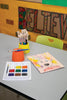 Prang X80900 Tempera Cake Set With Brush, 9 Assorted Colors