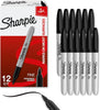 Sharpie 30001 Permanent Markers, Fine Point, Black Ink, 12 Count