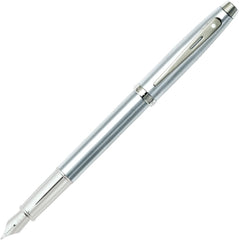 Sheaffer E0930653 100 Brushed Chrome Fountain Pen with Chrome Trim and Medium Nib