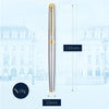 Waterman S0920350-S0920450 Hémisphère Rollerball Pen, Stainless Steel, Fine Point with Black Cartridges