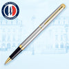 Waterman S0920350-S0920450 Hémisphère Rollerball Pen, Stainless Steel, Fine Point with Black Cartridges