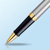 Waterman S0920350-S0920450 Hémisphère Rollerball Pen, Stainless Steel, Fine Point with Black Cartridges