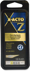 X-ACTO XZ611 Zirconium Nitride Coated Blades, Classic Fine Point, 100 Count
