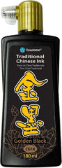 Yasutomo CG18 Tradditional Chinese Ink, Water Resistant, Golden Black, 180 ml