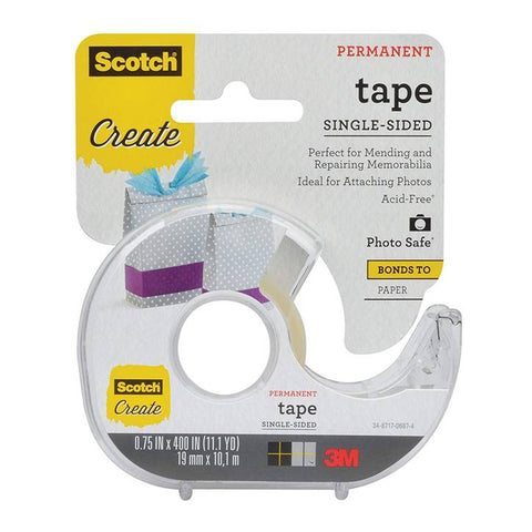 Scotch 001-CFT Permanent Tape Single Sided, 3/4 IN x 400 IN