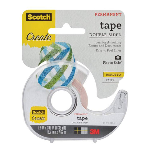 Scotch 002-CFT Permanent Tape Double Sided, 3/4 IN x 400 IN