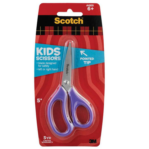 3M 1441P Scotch Pointed Tip 5 Inch Scissors for Kids