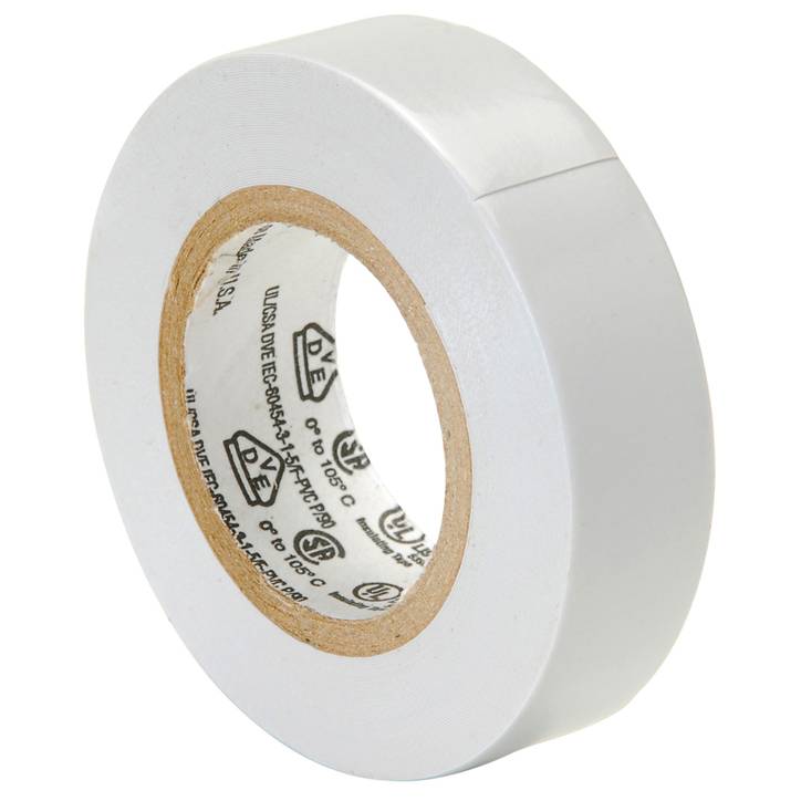 3M 35-1/2-9 Scotch Professional Vinyl Electrical Tape - White, 1/2 inch x  20