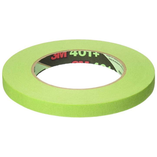 3M 401+ High Performance Green Masking Tape, 12 mm x 55 m