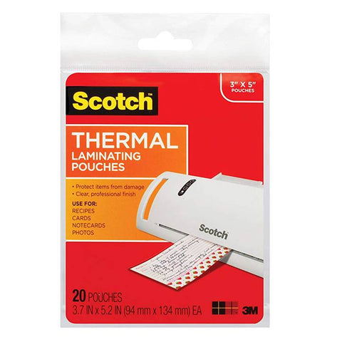 3M TP5902-20 Scotch Thermal Laminating Pouches, 5 mil, 3