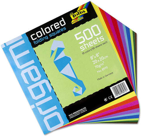 Speedball Folia 8970 Square Colored 8-by-8-Inch Origami Paper, 500 Sheets