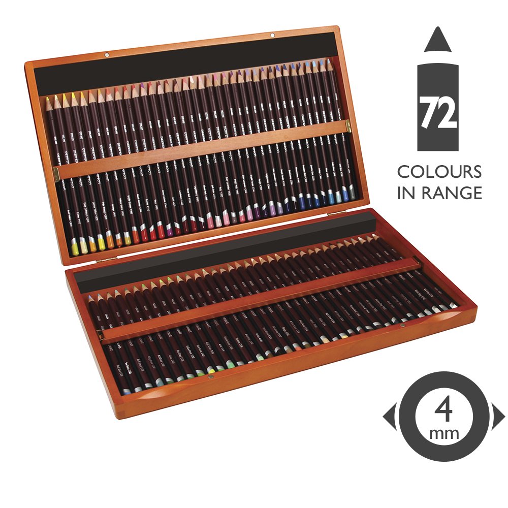 Derwent Pastel Pencil 72 Color Wood Box Set