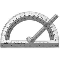 Helix 60009 Shatter Resistant Swing Arm 6-Inch Protractor 180 Degree, Assorted Colors