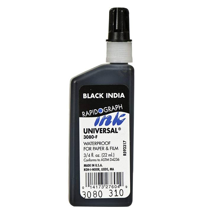 Koh-I-Noor 3080F Pigment-Based Universal Drawing Ink, 3/4 FL OZ Bottle