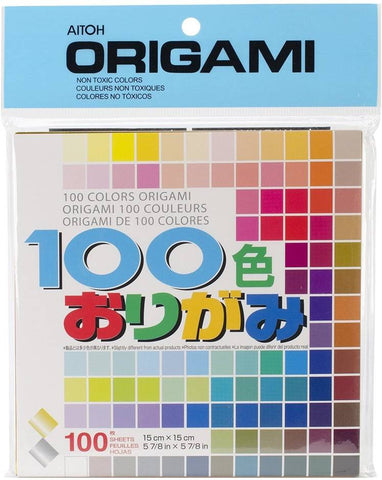 Aitoh M100C Origami Paper, 5.875 by 5.875-Inch, 100 Colors, 100 Sheets Per Pack