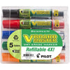 Pilot 43917 V Board Master Refillable Dry-Erase Markers, Medium Chisel Tip, Assorted Colors, 5-Pack Pouch