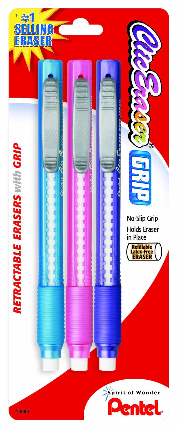 Pentel ZE21BP3M, ZE21TBP3M Clic Eraser Grip Retractable Pentel ZE21BP3M, ZE21TBP3M Clic Eraser Grip Retractable
