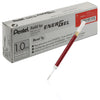 Pentel LR10 Ink Refills for BL60 EnerGel Liquid Gel Pen, 1.0mm, Metal Tip, Box of 12 Red (LR10-C) 
