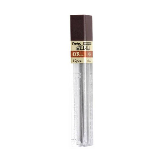 Pentel 300- Super Hi-Polymer Lead Refills,  0.3mm Extra Fine, 12 Leads per Tube