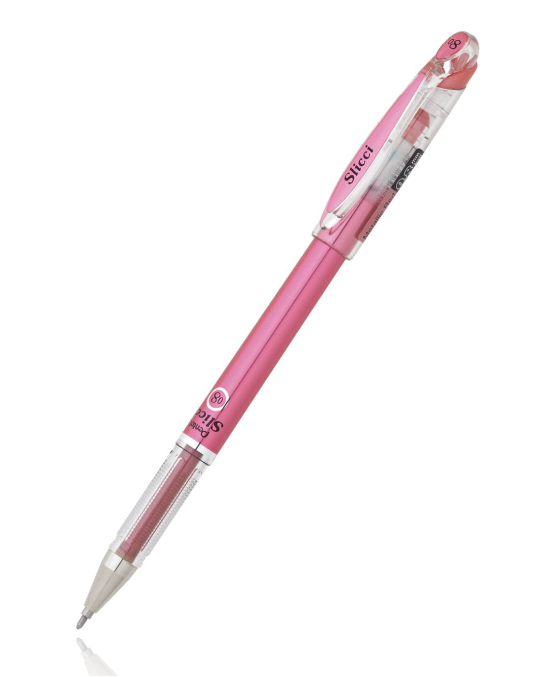 Pentel BG208 Arts Slicci Metallic 0.8mm Needle Tip Medium Gel Pens, Metallic Ink, Dozen Box