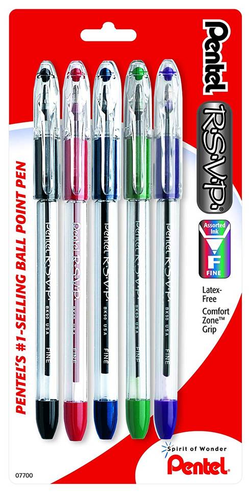 Pentel BK90BP5M R.S.V.P. Ballpoint Pens, 0.7 mm Fine Line, Assorted In –  Value Products Global