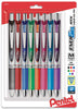 Pentel BL77BP8M, BL77BP8M1, BL77BP8M2 EnerGel RTX Retractable Liquid Gel Pens, 0.7mm Medium Metal Tip, Assorted Ink, 8-Pack