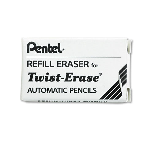 Pentel E10 Refill Eraser For Twist-Erase Series Pencils, 3 per Pack, Box of 12 Packs