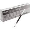 Pentel LR7 Gel Ink Refills, Metal Tip, 0.7mm Medium Lines, Box of 12 Refills