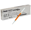 Pentel LR7 Gel Ink Refills, Metal Tip, 0.7mm Medium Lines, Box of 12 Refills