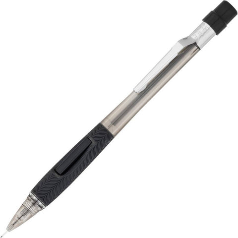Pentel PD345T Quicker Clicker Mechanical Pencil with Grip, 0.5mm, Transparent Barrel, 1 Pen