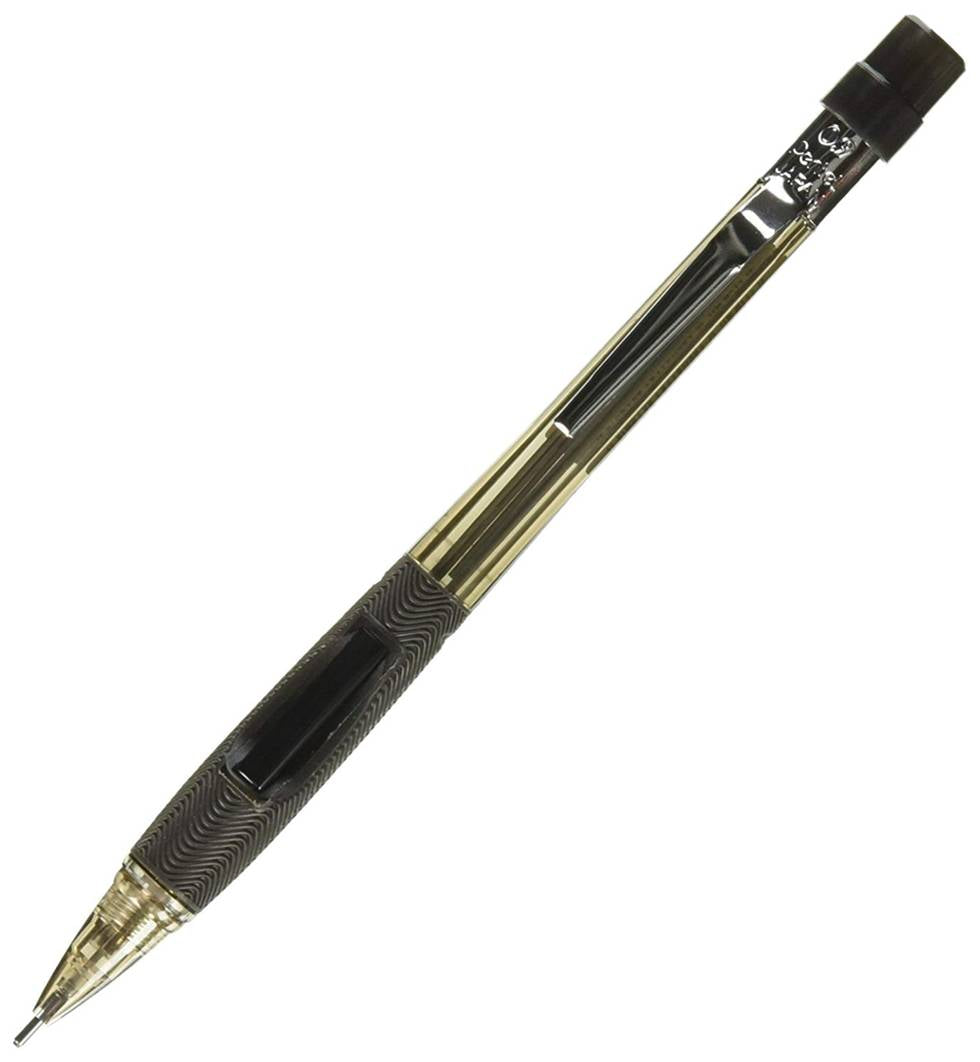 Pentel PD349T Quicker Clicker Mechanical Pencil with Grip, 0.9mm, Transparent Barrel, 1 Pen