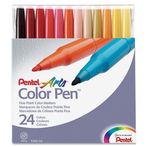 Pentel Color Pen, Set of 36, Assorted (s360-36)