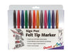 Pentel S520-12 Arts Fiber Tipped Sign Pens, Set of 12 Assorted Ink Colors