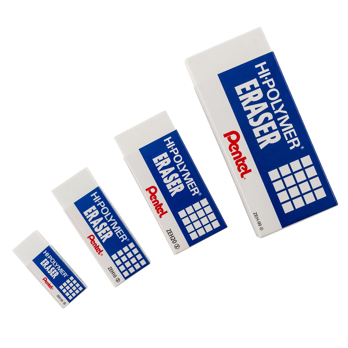 Pentel ZEH-05, ZEH-10, ZEH-20 Hi-Polymer Block Erasers, White, Bundle –  Value Products Global
