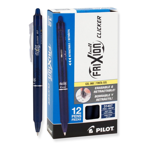 BAYTORY 12Pcs Retractable Erasable Gel Pens No Bleed Fine Point, Blue and  Black Ink Pen with Eraser Clear, Smooth Writing for Note Taking Marking