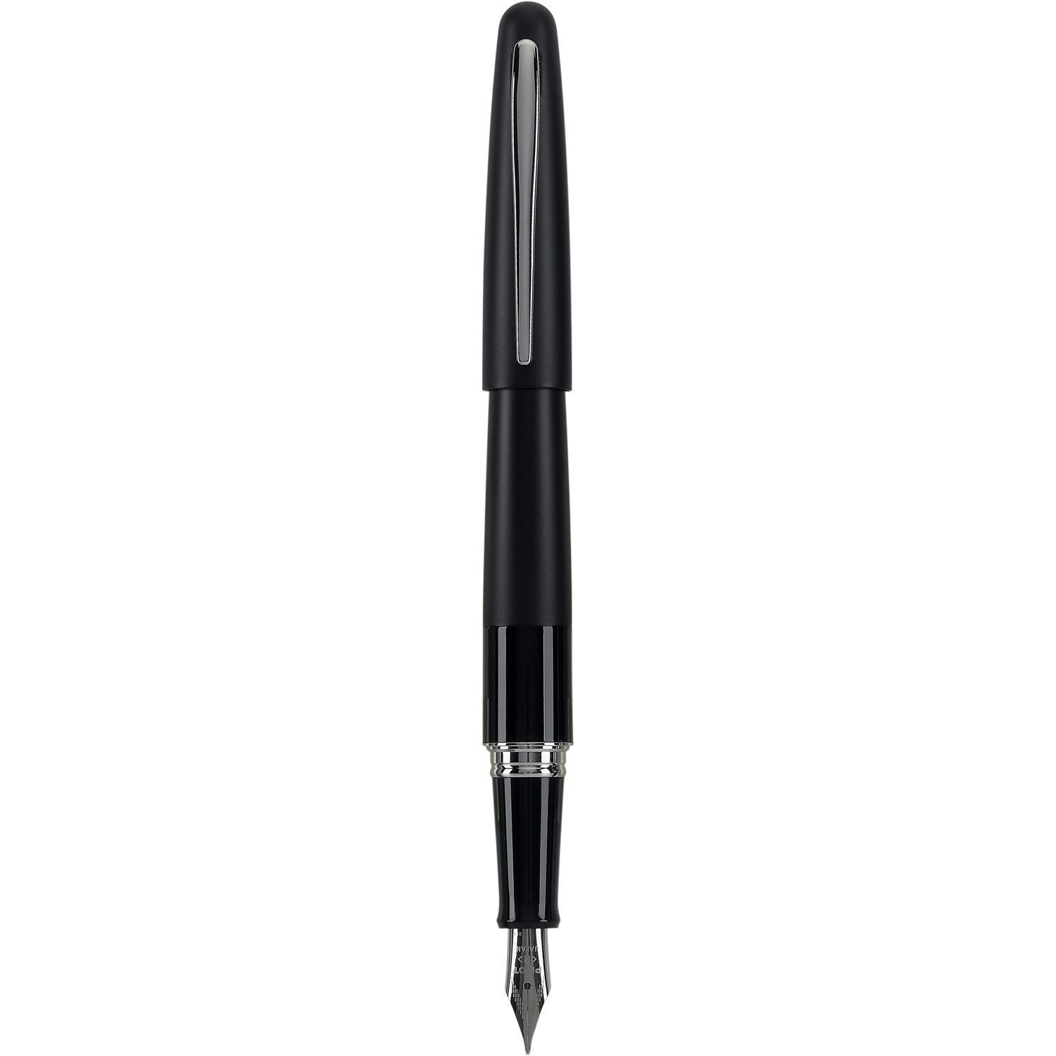 Pilot Metropolitan Collection Fountain Pen, Classic Design, Medium Nib, Black Ink Black Barrel (91107) 