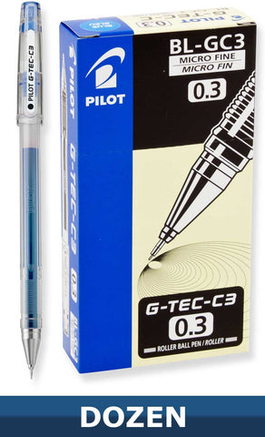Pilot G-Tec-C Rolling Ball Stick Pens with Gel Ink, 0.3mm Micro Fine Point, Dozen Box