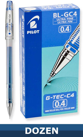 Pilot G-Tec-C Rolling Ball Stick Pens with Gel Ink, 0.4mm Ultra Fine Point, Dozen Box