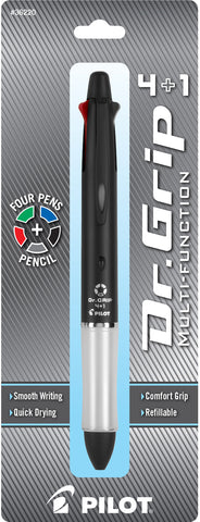 Pilot Dr. Grip 4+1 Multi-Function Ballpoint Pen/Pencil, 0.7mm Fine Pen Point, 0.5mm Lead Size