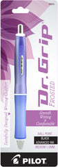 Pilot 36250-36253 Dr. Grip Frosted Retractable Ball Point Pens, Medium Point, Black Ink