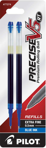 Pilot Precise V5 RT Liquid Ink Refills for Retractable Rolling Ball Pens, Extra Fine Point, 2-Pack