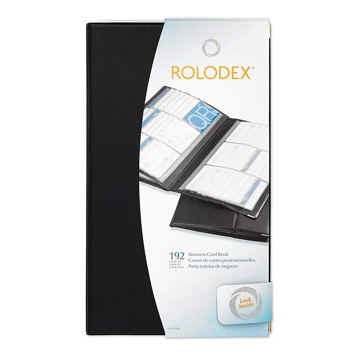 small business card binder Rolodex 67465 192-Card Capacity Vinyl Business Card Book, Black – Value Products Global