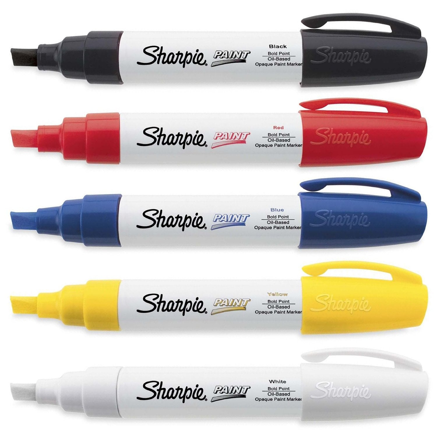 Sharpie Oil-Based Bold Point Paint Markers, Set of All 5 Colors