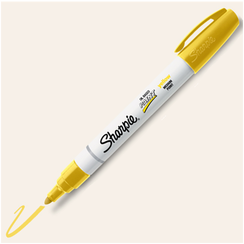 Sharpie Oil-Based Paint Marker, Medium Tip, Yellow, Dozen (2107619