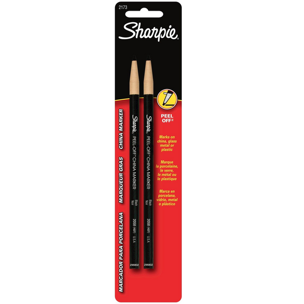 Sharpie Peel-Off China Markers, 2 Black Markers (2173PP) – Value