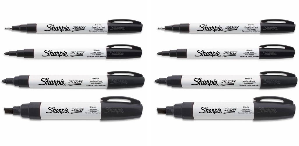 Sharpie Oil Based Paint Markers Black, 2 Sets of All 4 Sizes – Value  Products Global