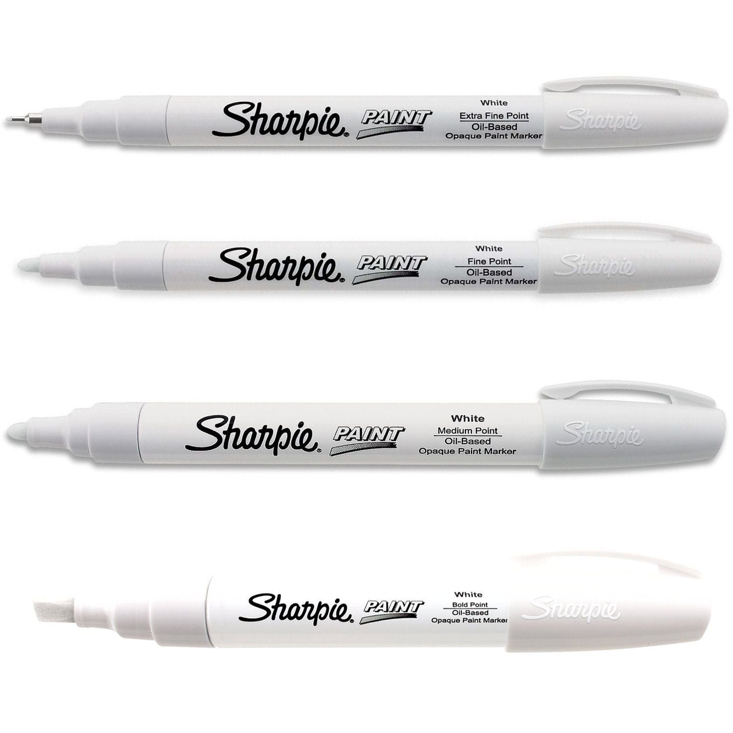 Sharpie Oil Based Paint Markers White, 2 Sets of All 4 Sizes – Value  Products Global
