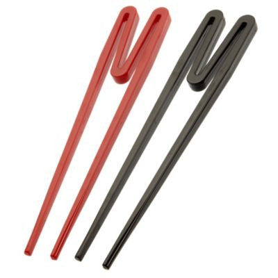 Typhoon Easy-to-Use Rookie Chopsticks - Pair of Red and Black  