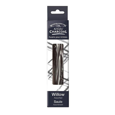 Winsor & Newtown 7005175 Artists' Willow Charcoal Assorted Pack of 12 Short Sticks